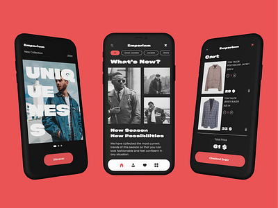 EMPORIUM • MEN'S CLOTHING SHOP app app design app interface clothing design ecommerce fashion style ui ux