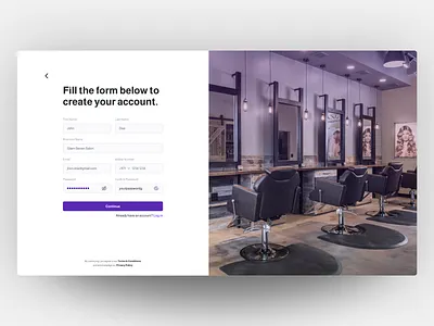 Onboarding to the software 3d ar avater b2b b2c creative desktop app light ui minimal modern onboarding screen portal product design saas salon sign up software tech ui ux webapp