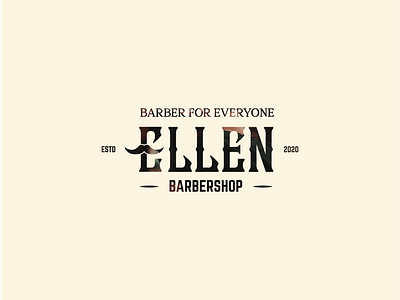 Ellen Barbershop Logo branding design graphic design logo vector