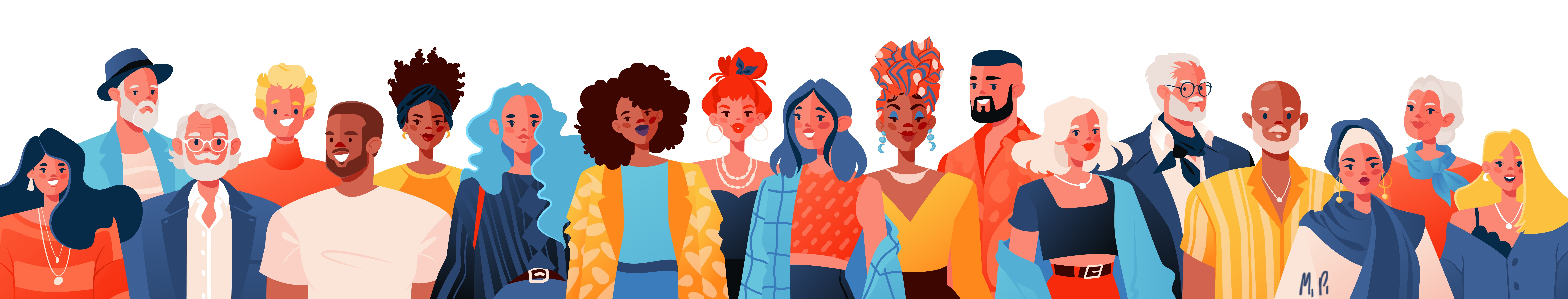 Diversity 2d adobe illustrator character character design concept digitalart diversity ethnicity graphic design illustration people vector
