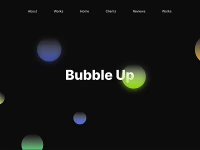 Bubble Hover Prototype animation design figma hover interactive landing page manu prototype vector web website
