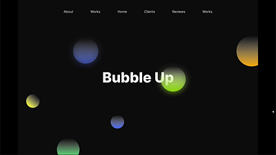 Bubble Hover Prototype animation design figma hover interactive landing page manu prototype vector web website