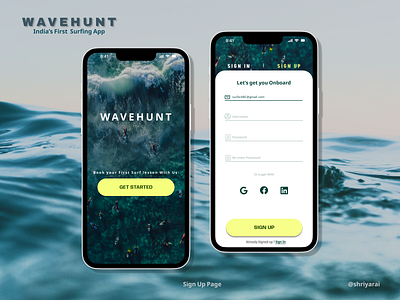 Surfing App UI - WaveHunt app design illustration inspiration trending typography ui ux