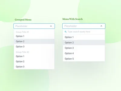 Dropdown menu - single select