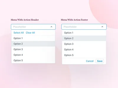 Dropdown menu - single select