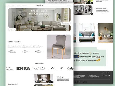 Furni.True - Furniture Landing Page animation branding design furniture landingpage tickeranimation ui uidesign uiux uiux designer uiuxdesigner ux