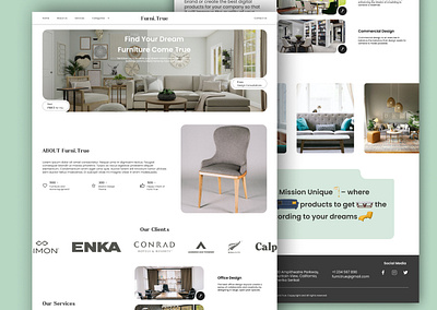 Furni.True - Furniture Landing Page animation branding design furniture landingpage tickeranimation ui uidesign uiux uiux designer uiuxdesigner ux
