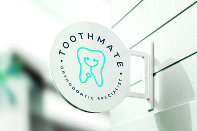 Toothmate - Logo Design branding clinic concept dentist design doctor flat green illustration logo logo design medical minimal orthodontist smile stethoscope symbol teeth tooth ui