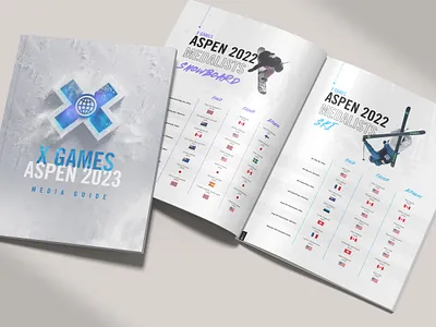 X Games Aspen 2023 Media Guide layout media guide media kit ski snowboard sports x games
