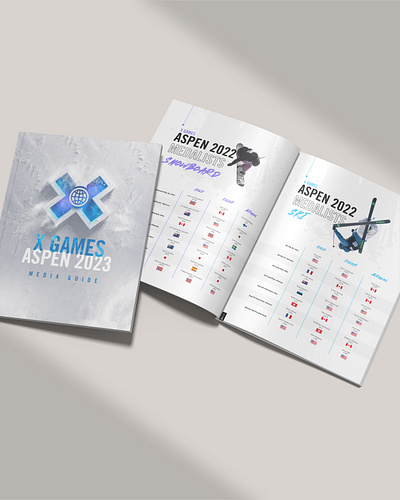 X Games Aspen 2023 Media Guide layout media guide media kit ski snowboard sports x games