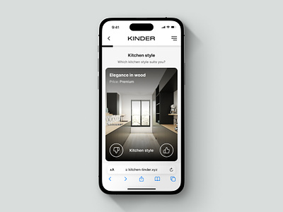 KINDER – Mobile UI for Kitchen Tinder app browser design kinder kitchen mobile swipe swiping tinder ui
