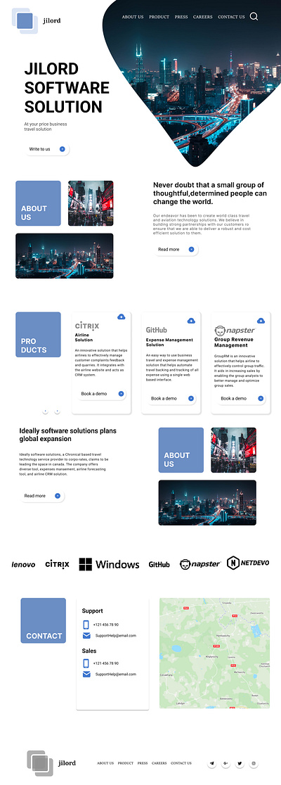 Jilord software app landing page design graphic design ui ux