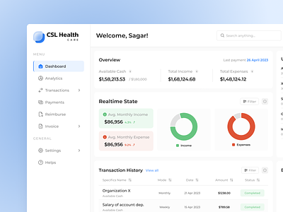 Finance Dashboard creative dashboard design filter fin fina finance fintech graph history table view detail web3