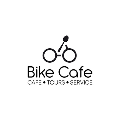 Bike Cafe Logo bike black branding cafe crative flat logo logo service simple
