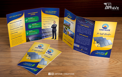 Tri-Fold Flyer Design For Solar World branding design graphic design illustration illustrator logo photoshop social media design ui vector