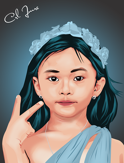 Lil' Sis. Vector Art vector vector art vector illustration vector portrait vexel vexel art vexel illustration vexel portrait