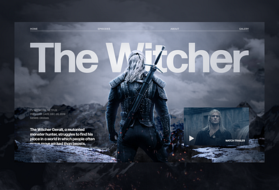 The Witcher Homepage Concept animation design ui