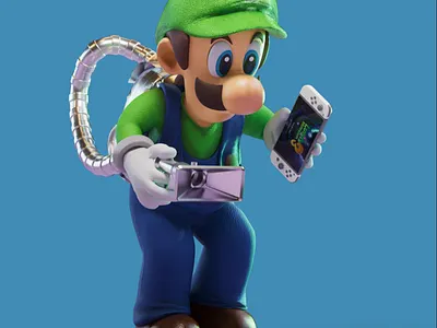 Funny Luigi animation branding cinema4d design illustration lowpoly render