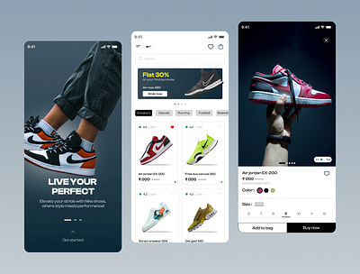 NIKE Shoe app application branding dailyuidesign figma mobile app nike app nike shoes ui uiux user interface
