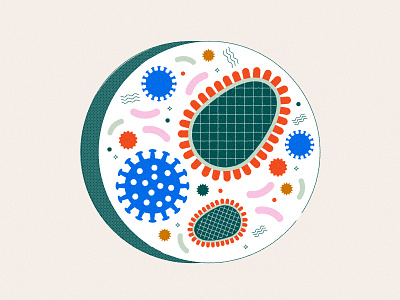 Petri Dish color palette design germs graphic illustration petri dish