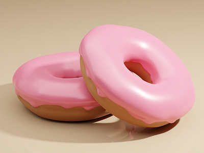 3D Doughnut with Pink Creamy 3d 3d art 3d icon 3d modelling b3d blender3d cream doughnut gameart illustration lowpoly lowpoly3d pink stylized