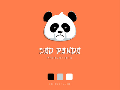 Daily Logo Challenge - Day #3 - "Panda" adobe illustrator black brand branding contrast daily art daily logo dailylogochallenge design flat design gray logo logotype panda sad panda vector vector illustration white