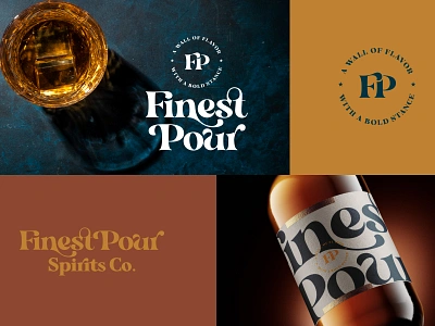 Finest Pour branding concept alcohol beverage brand design brand identity branding cpg finest graphic design label design logo monogram packaging print design spirits whiskey wordmark