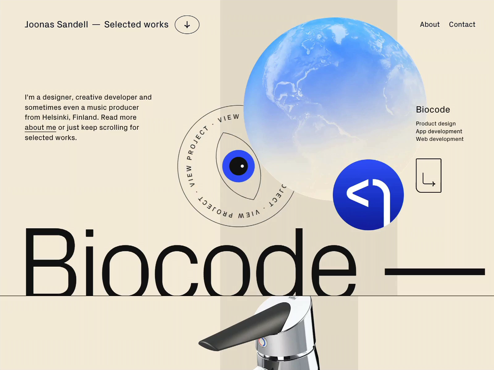 Example of Joonas Sandell — Portfolio: Scroll Effects