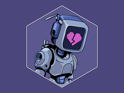Broken Heart ai art artificial intelligence bot broken heart character heart illustration illustrator robot tech technology