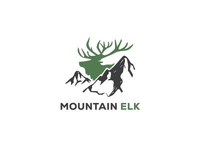 Minimal Mountain Elk Logo Design animal logo brand identity branding design elk logo illustrator logo logo design logo maker logotype minimal