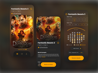 Movie Booking App Design animation app booking branding cinema design graphic design movie ui ux