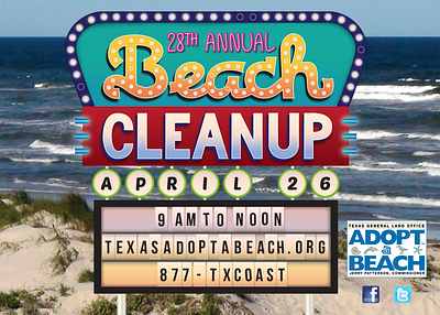 Beach Cleanup Brochure beach beach cleanup graphic design neon sign sign