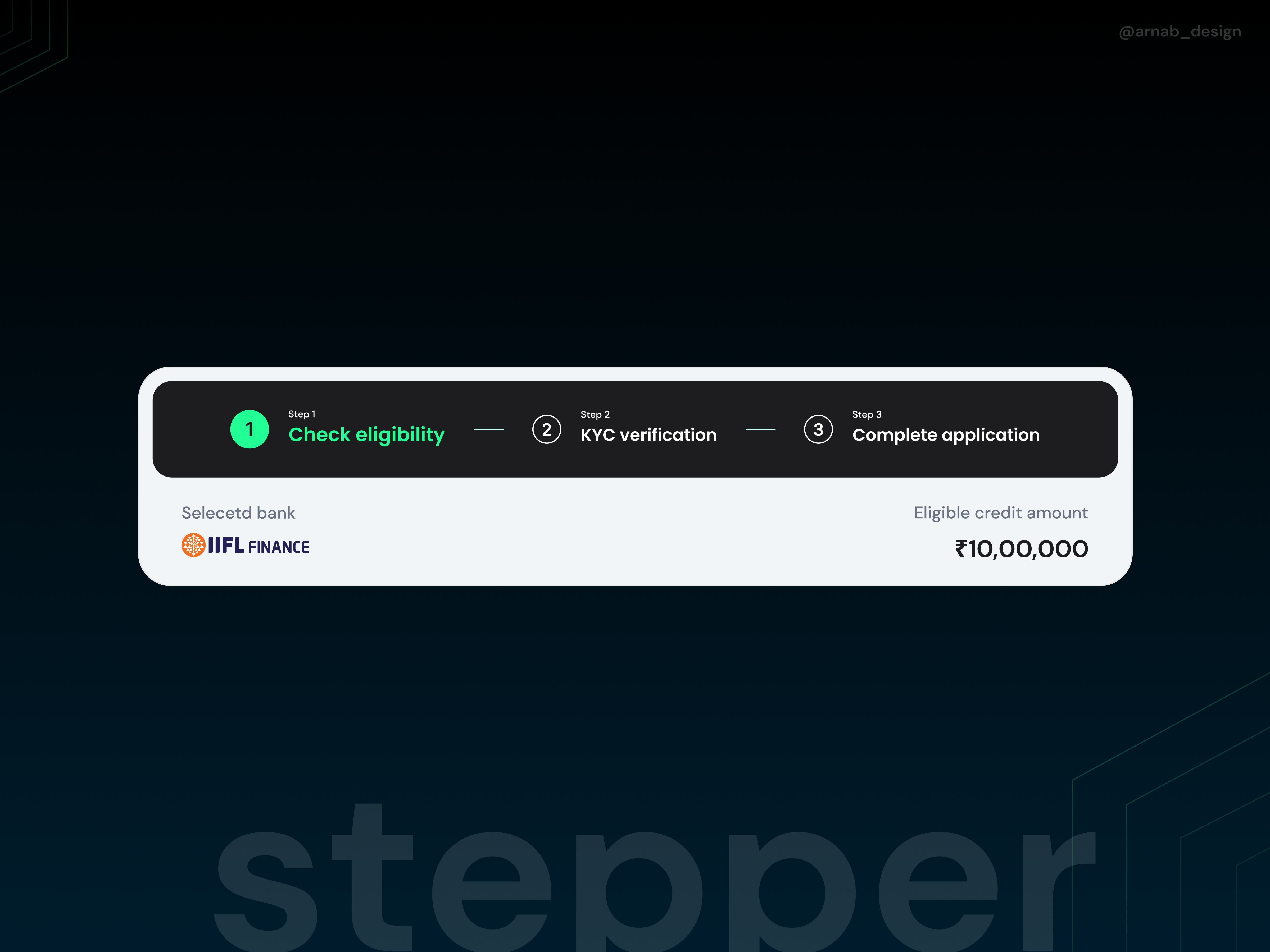 Stepper design design figma fintech inspiration loans mobile portfolio design productdesign stepper ui uiuxdesign ux