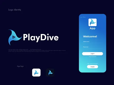 Modern playdive iconic logo design app brand branding designer gredaint icon identity logodesign logomark logos logotype marketplace music print vector