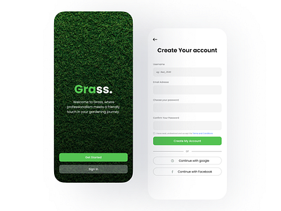 Grass - Your Garden Companion android flowers garden graphic design grass green iphone mobile design mobileapp nature organic screen ui uiux user friendly ux