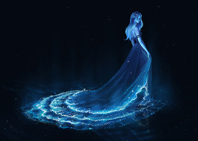 Bioluminesence fairy tale fashion illustration illustration mermaid