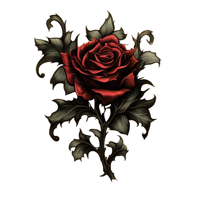 Red Rose graphic design illustration