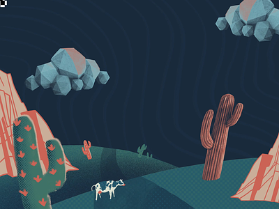 UFO Animation 🛸👽 animation cactus cow design graphic design ill illustration motion graphics road ufo ufology