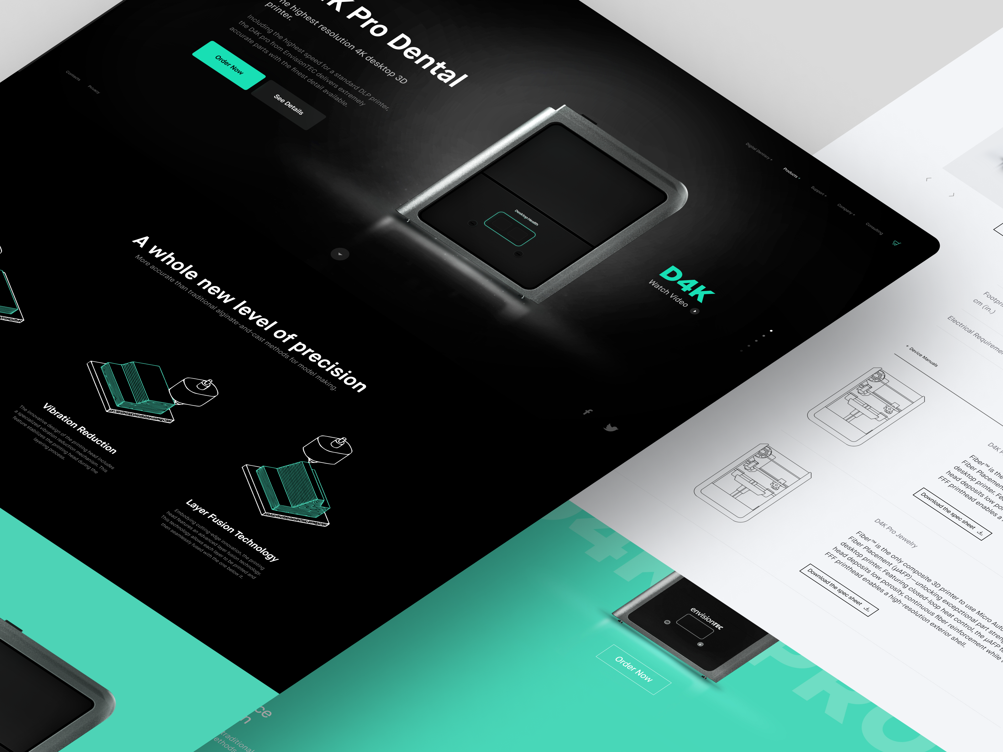 Designing Smiles. 3D Dental Printing marketing page 3d campaign dental design dtailstudio health illustration interface landing page manufacturer marketing page printing product design product page prostesis ui ux website