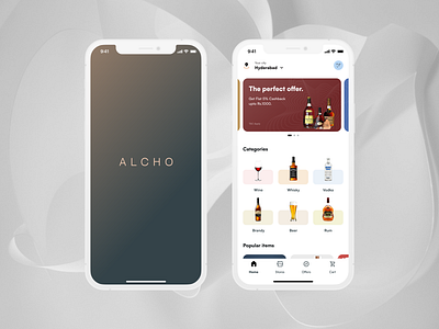 Alcho - Online Alcohol App design, UI/UX, Mobile app, iOS alcho alcohol app app ui design interaction design interface design ios app mobile app ui ui design uiux