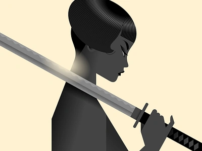 The killer blade character colors death flat illustration katana minimal minimalist woman