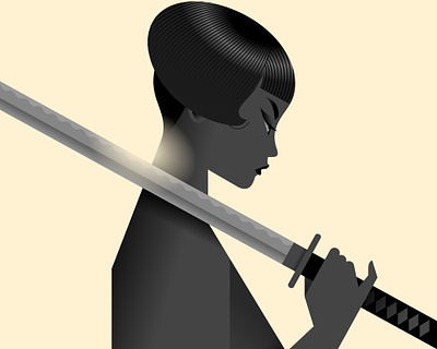 The killer blade character colors death flat illustration katana minimal minimalist woman