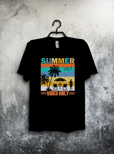 Summer T Shirt beach t shirt branding design graphic design illustration summer t shirt summer vibes t shirt t shirt design typography typography t shirt design vibes t shirt