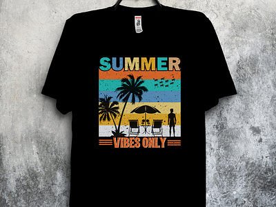 Summer T Shirt beach t shirt branding design graphic design illustration summer t shirt summer vibes t shirt t shirt design typography typography t shirt design vibes t shirt