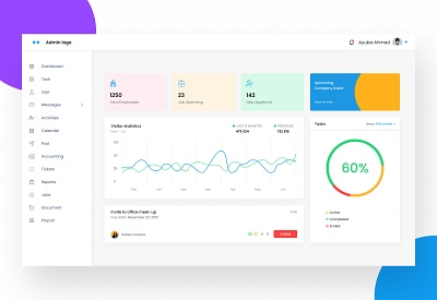 HR Dashboard Design Concept app design typography ui ux vector