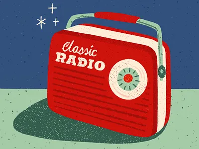 Retro Radio americana appliance classic classic radio illustration music radio red retro