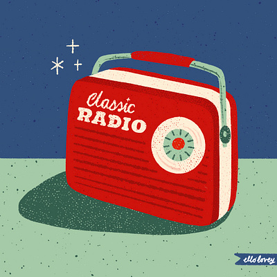 Retro Radio americana appliance classic classic radio illustration music radio red retro