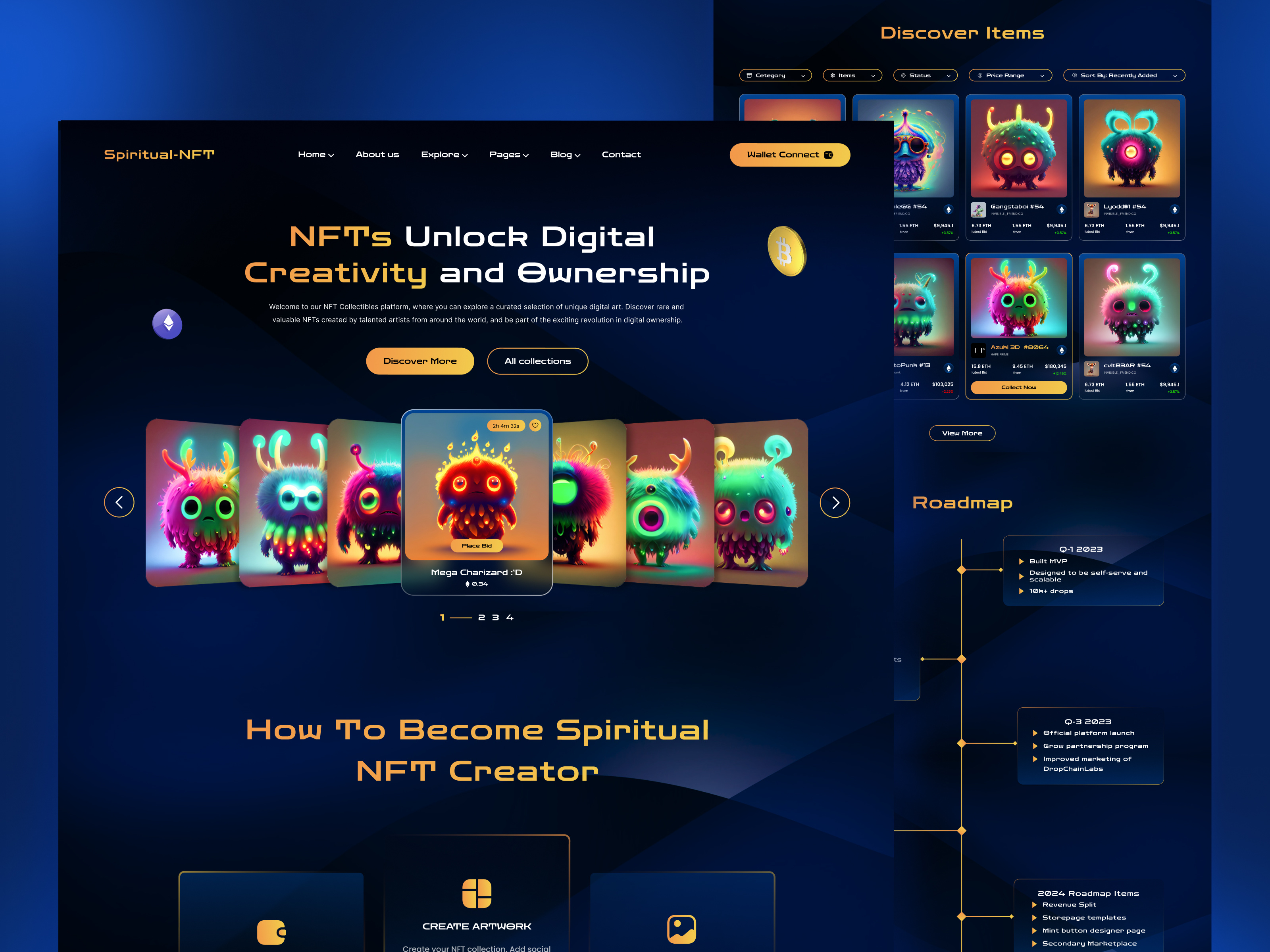 NFT Landing Page Design artwork bitcoin blockchain coin crypto crypto art crypto marketplace cryptocurrency currency cyberspace ethereum investment landing page money nft nft assets nft marketplace payment technology wallet