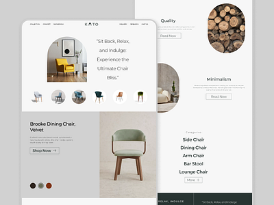 KATO - Furniture Landing Page branding ecommerceweb furniture interiorweb landingpage uidesigner uitrends uiux uiviral uiweb uxdesigner uxviral webdesign webdesigner