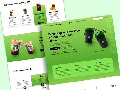 Coffee Website Landing Page Design cafe coffee coffee bean coffee cup coffee house coffee shop cup design drink food and drink food delivery home page homepage landing page ui ux web web design website website design